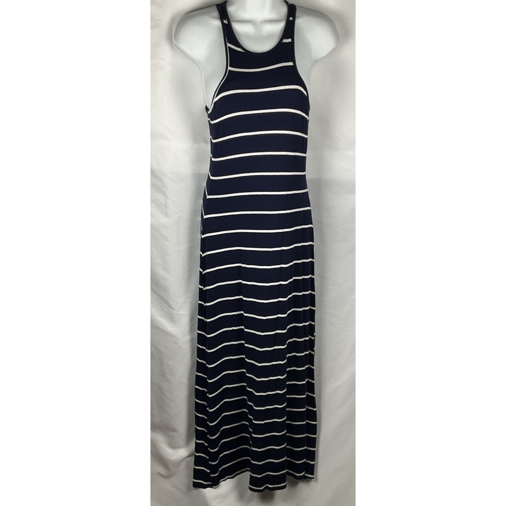 Rolla Coster Women's Size Small Blue/ White Striped Sleeveless Tank Maxi Stretch